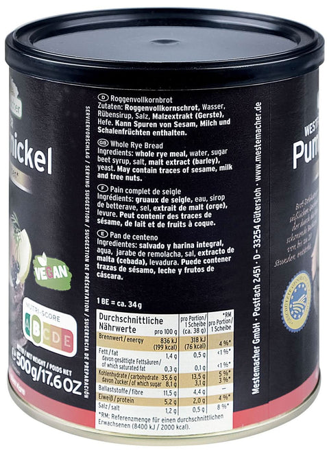 Mestemacher Pumpernickel kenyér 12 x 500g