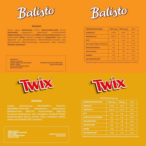 Mars, Snickers, Balisto és egyéb vegyes csokiszelet válogatás, dobozban, 72 szelet (1 x 3,8 kg)