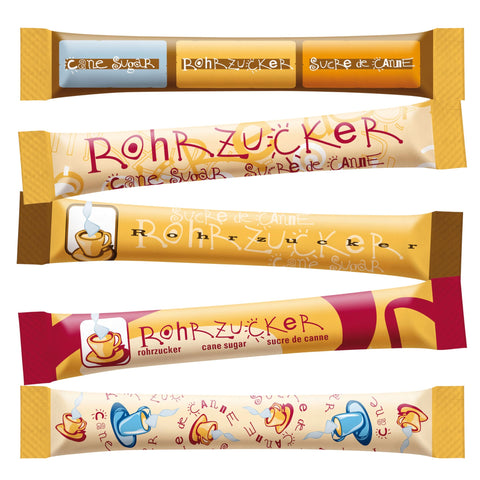 Hellma Nádcukor Stick 500 db, egyenként 4 g barna cukor – 2 kg-os tárolódoboz – egyedi cukorstickek kávéhoz, teához