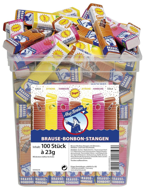 Frigeo Ahoj-Brause cukorkarúd, 100 rúd 2,3 kg-os vödörben