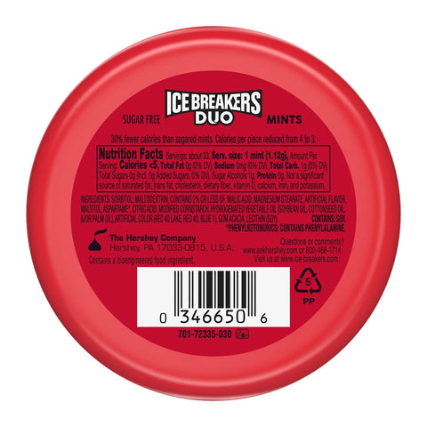 Ice Breakers Duo Gyümölcs + Cool Eper cukormentes 36g