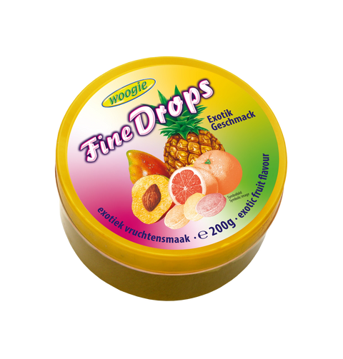 Woogie Fine Drops egzotikus ízű keménycukorka 200g