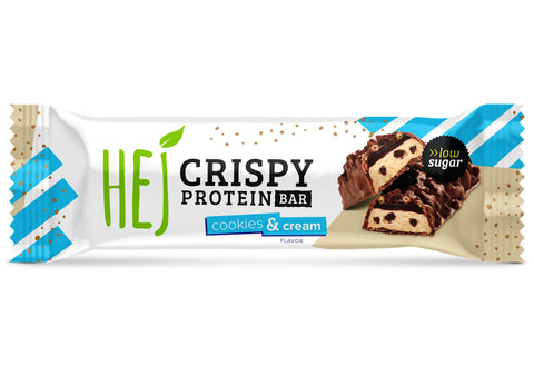 HEJ Crispy Bar fehérjeszelet Cookies & Cream 45g