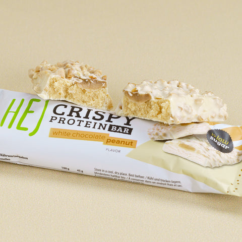 HEJ Crispy Bar fehér csokoládés-földimogyorós fehérjeszelet 45g