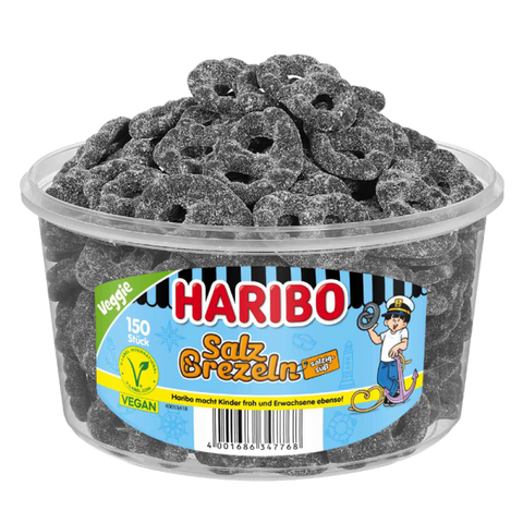 Haribo Sós Perec, kerek doboz, 150 darab