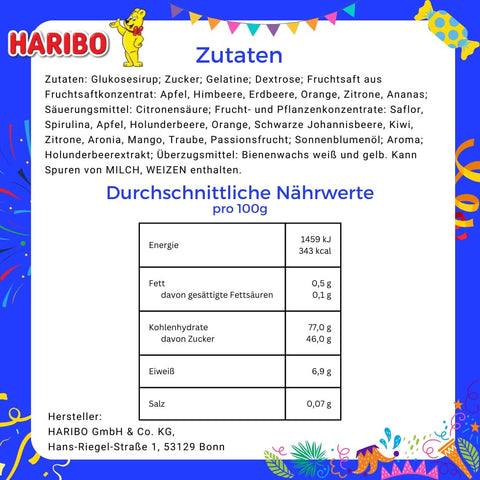 Haribo szóróanyag Minik farsangra és karneválra - kb. 330 darab - 10kg