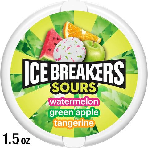 Ice Breakers Sours zöld alma-dinnye-mandarin cukormentes 42g