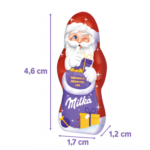 Milka Mini Mikulás figurák ömlesztett dobozban – kb. 160 darab (1,5 kg)