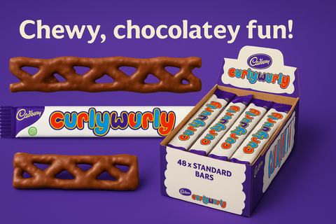 Cadbury Curly Wurly csokoládé-karamell rúd 48x21,5g