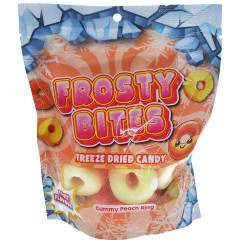 Frosty Bites fagyasztva szárított cukorka, gumicukor, őszibarack karika 50g