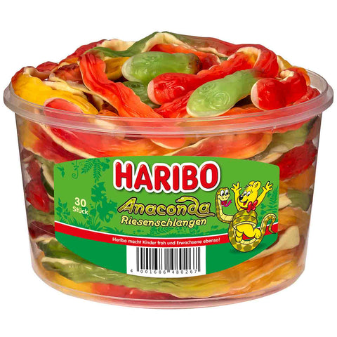 Haribo Anaconda kígyó kerek doboz 30 darab