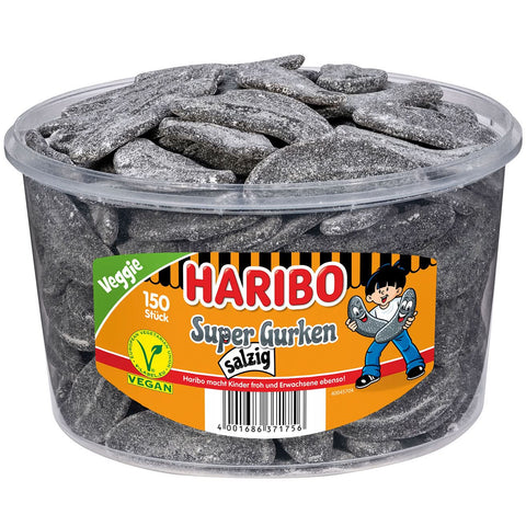 Haribo Super Gurken sós, kerek doboz 150 db