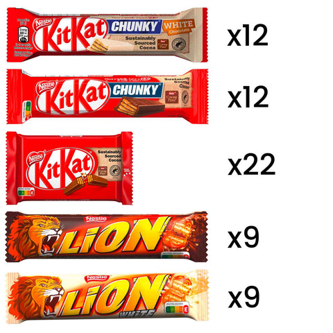 NESTLÉ KITKAT & LION Édességválogatás, 64 szelet - 2,6 kg