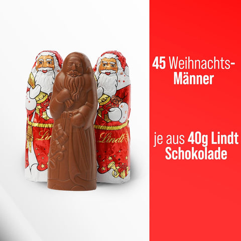 Lindt Mikulás alpesi tejcsokoládéból – 45 darabos nagy kiszerelés (45 × 40g)