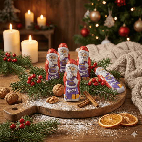 Milka Mini Mikulás figurák ömlesztett dobozban – kb. 160 darab (1,5 kg)