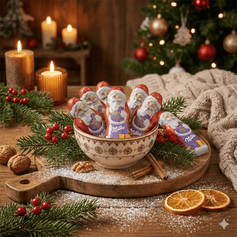 Milka Mini Mikulás figurák ömlesztett dobozban – kb. 160 darab (1,5 kg)