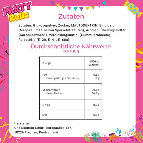 Szőlőcukor tekercsek - Dobálós édesség farsangra és karneválra – 200 darab egyenként csomagolt, 500g