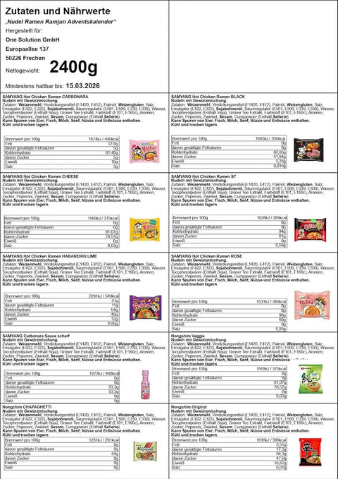 XXL Ramen adventi naptár – 24 finom instant tészta