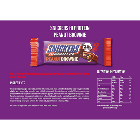 Snickers Peanut Brownie Protein szelet 50g