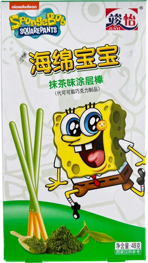 SpongyaBob Kockanadrág Matcha bevonatú rudacskák 48g