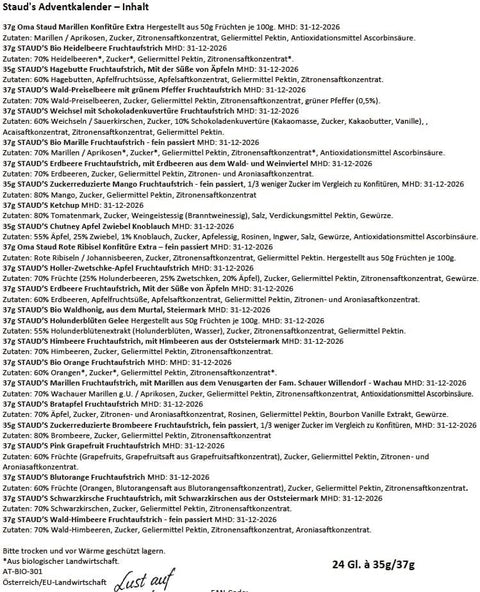 Staud's Bécs Lekvár Adventi Naptár 2025